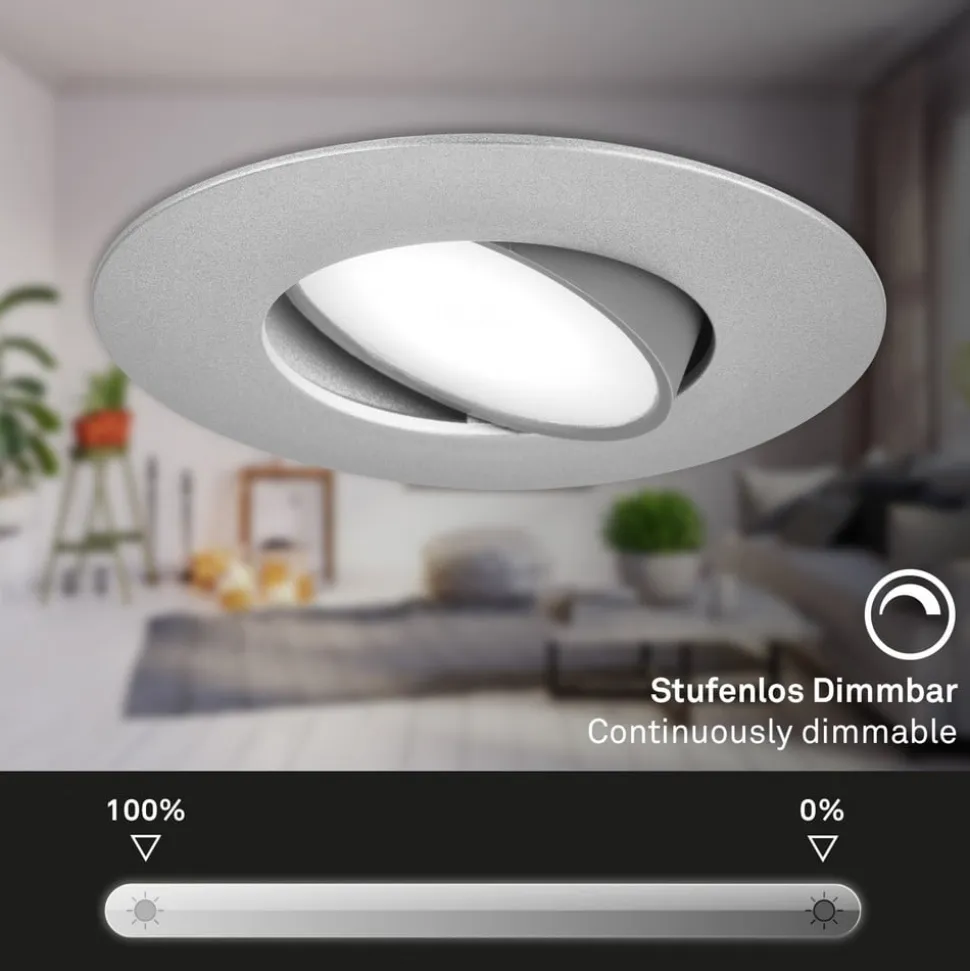 LED-indbygningsspot 7597 3 IP65 4.000 K krom mat