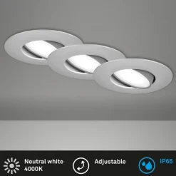 LED-indbygningsspot 7597 3 IP65 4.000 K krom mat