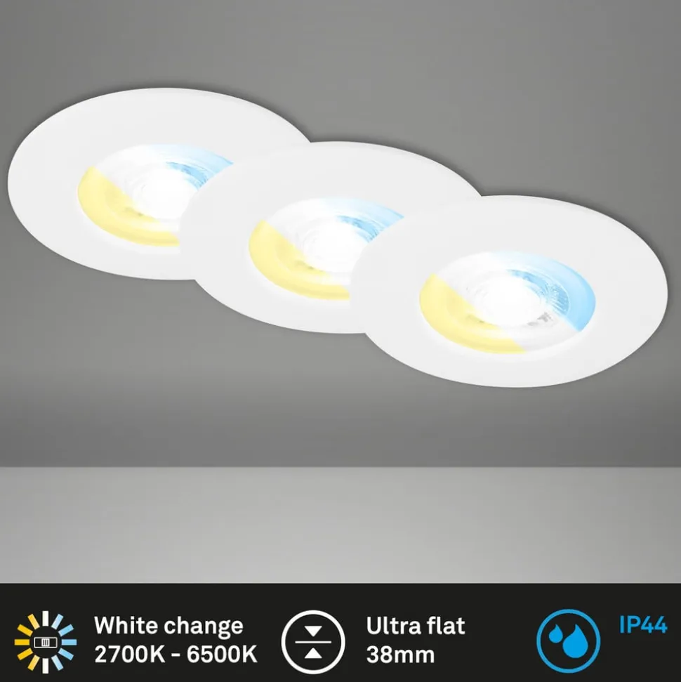 LED-indbygningsspot 7605 IP44 3sæt CTS hvid