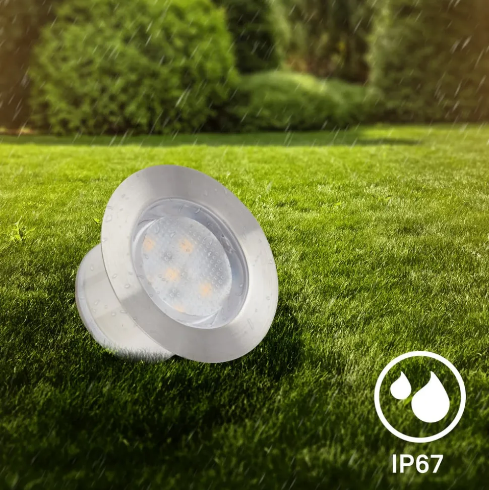 LED-indbygningsspot 3915032 IP67 12V 3x-tilbehør 4,5cm stål
