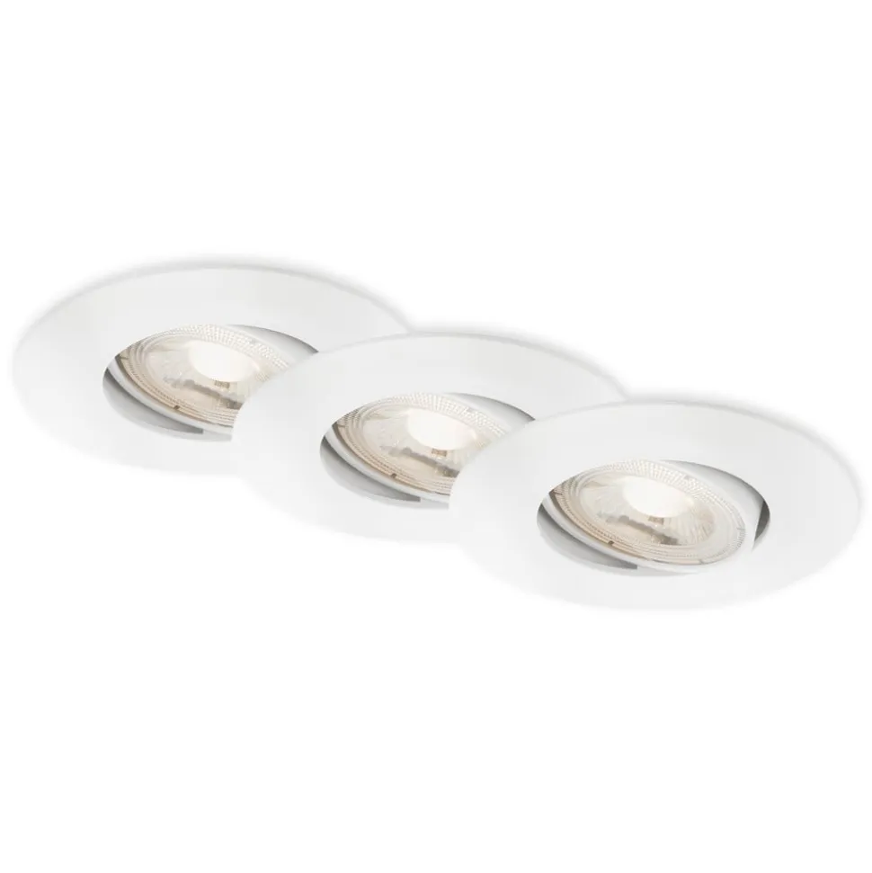 LED-indbygningsspot 7602 3sæt IP65 3.000 K hvid