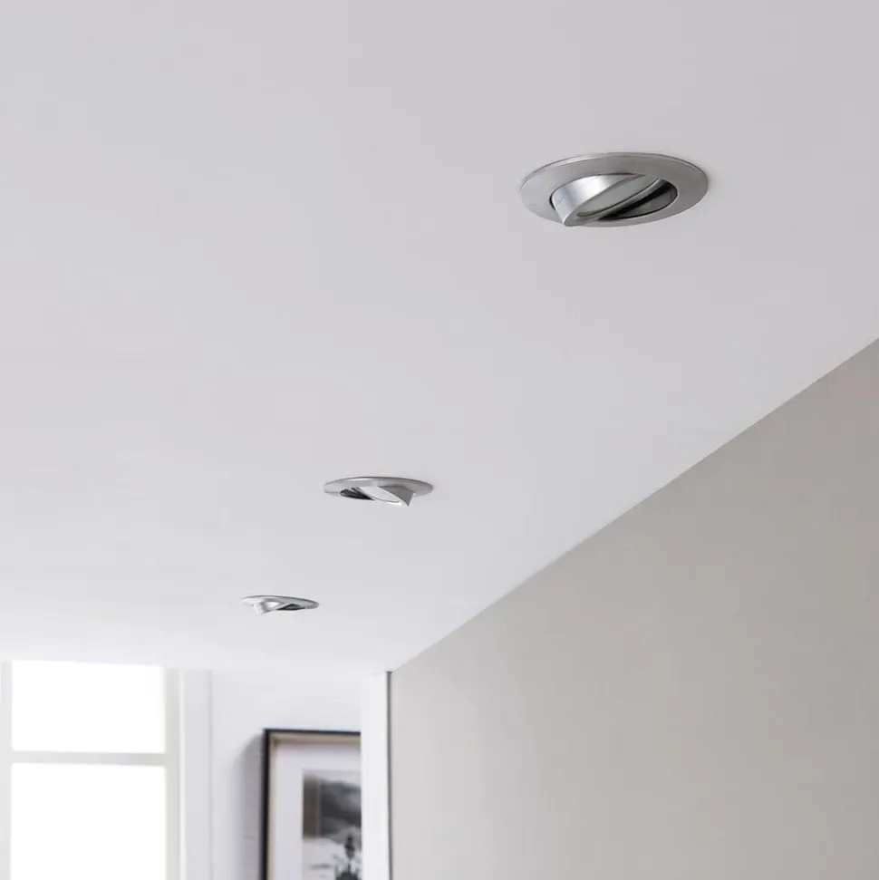 LED-indbygningsspot Andrej, rund, aluminium, sæt med 3 stk