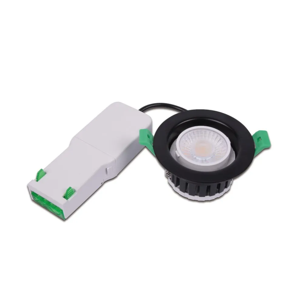 LED-indbygningsspot Eco R 68 stål Ø 9 cm metal IP65 CCT