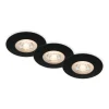 LED-indbygningsspot Kulana sort sæt af 3 IP65
