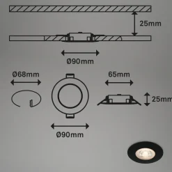 LED-indbygningsspot Kulana sort sæt af 3 IP65