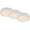 LED-indbygningsspot Plat, hvid, sæt af 3, 3.000 K