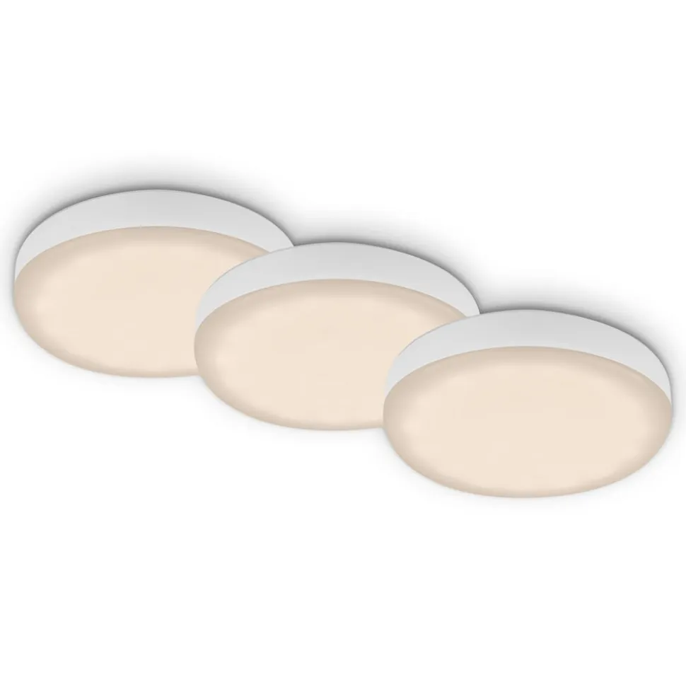 LED-indbygningsspot Plat, hvid, sæt af 3, 3.000 K