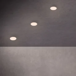 LED-indbygningsspot Plat, hvid, sæt af 3, 3.000 K