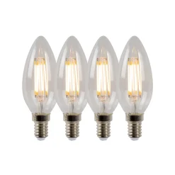 LED-kertepære E14 4W 2700K dæmpbar sæt med 4 stk