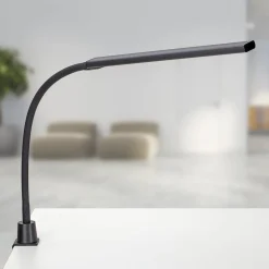 LED-klemmelampe MAULpirro, sort, 37 cm, dæmpbar