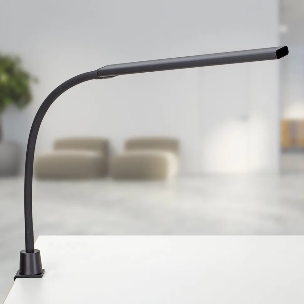 LED-klemmelampe MAULpirro, sort, 37 cm, dæmpbar