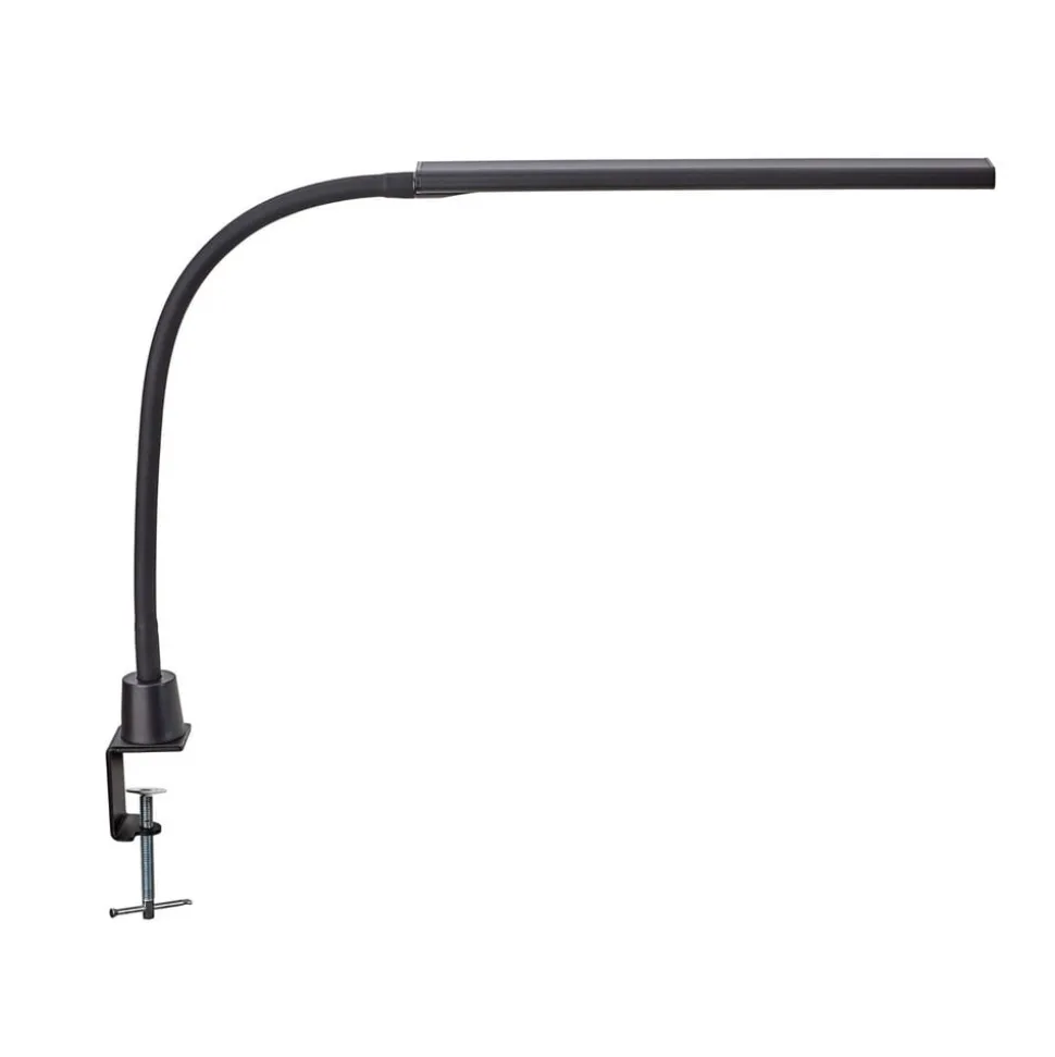 LED-klemmelampe MAULpirro, sort, 37 cm, dæmpbar