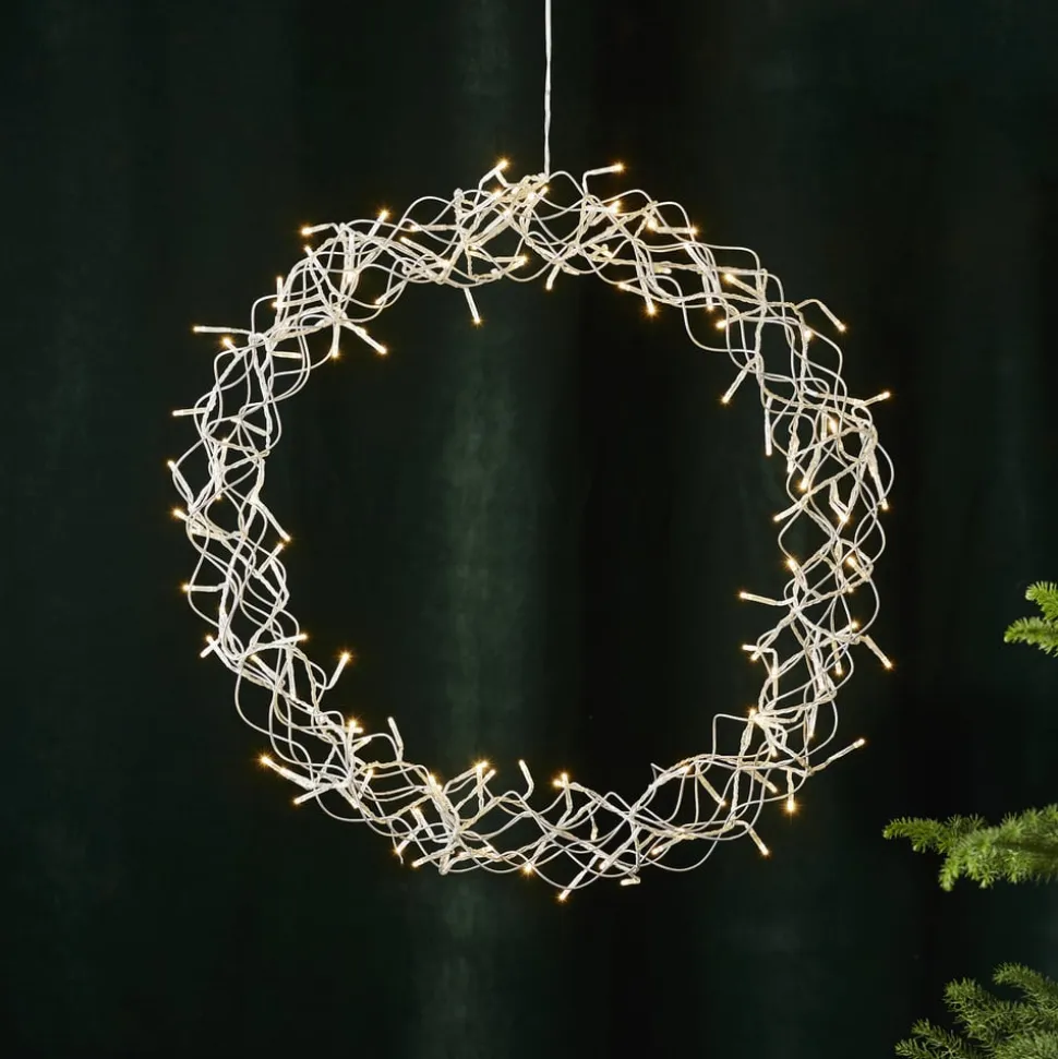 LED-krans Curly, varmhvid, Ø 50 cm