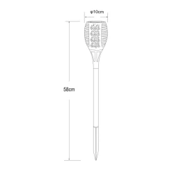 LED-lampe med jordspyd 33077 Lommelygte, sort, plast