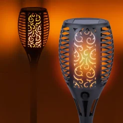 LED-lampe med jordspyd 33077 Lommelygte, sort, plast