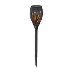LED-lampe med jordspyd 33535-2, lygte, sort, sæt med 2 stk