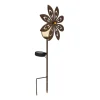 LED-lampe med jordspyd 36576, rustbrun, metal, glas