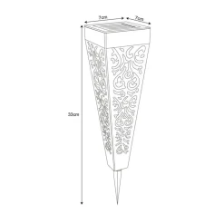 LED-lampe med jordspyd 33578-3, sort, plast, 3 stk