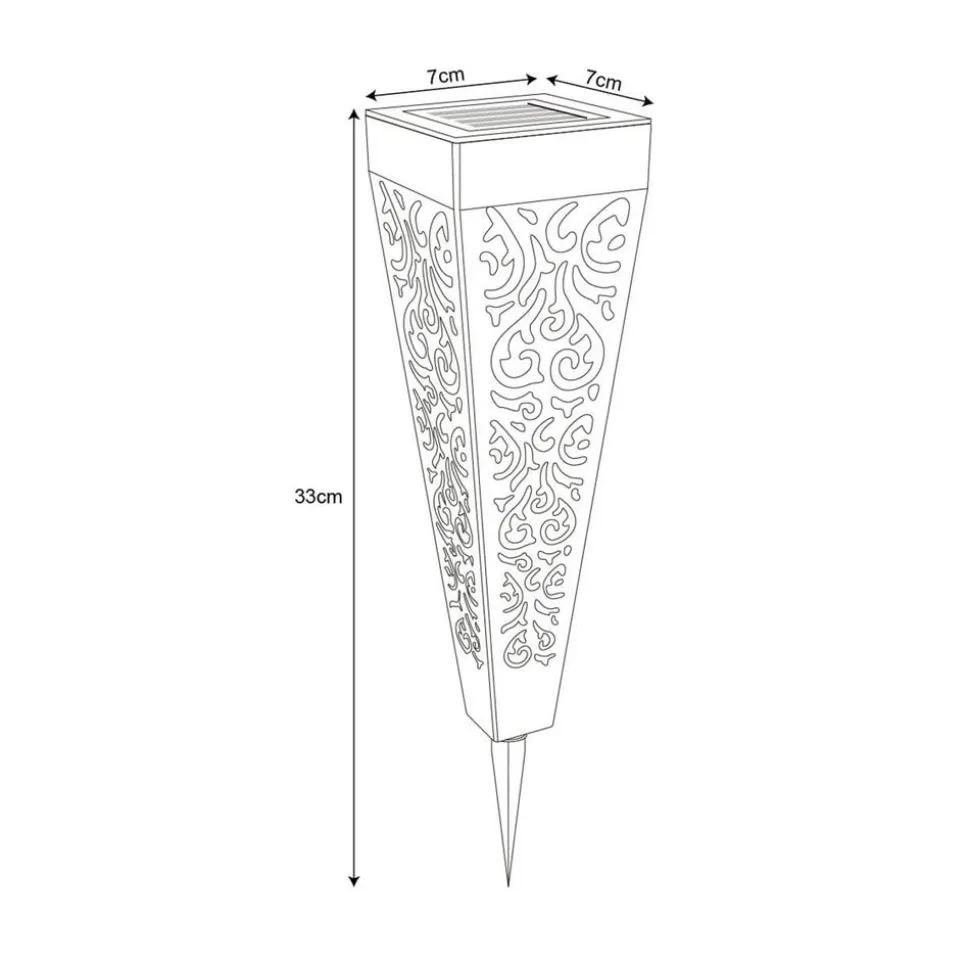 LED-lampe med jordspyd 33578-3, sort, plast, 3 stk
