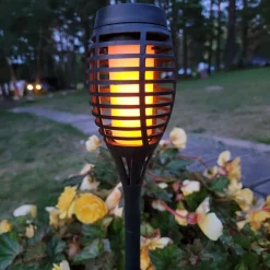 LED-lampe med jordspyd FANILO, sort, 45 cm, 5 stk. IP44
