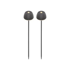 LED-lampe med jordspyd RIFFLE NANO, antracit Ø 6 cm, 2-pak