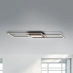 LED-loftlampe Asmin, CCT, sort, 100x17,9cm