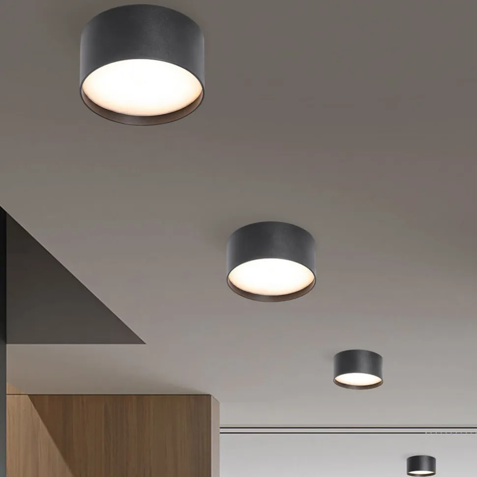 LED-loftlampe CMD 9094, Ø 15 cm, antracit, IP44, metal