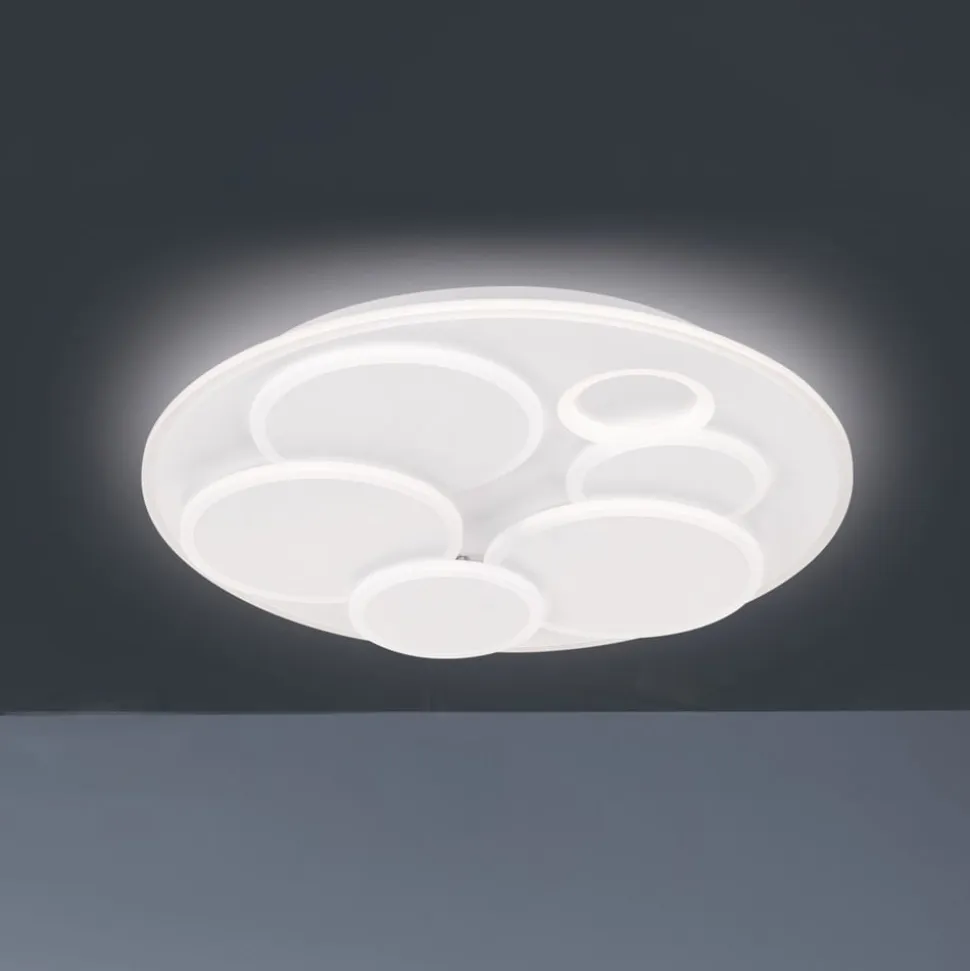 LED-loftlampe Dots, hvid, Ø 50 cm, metal/akryl, CCT
