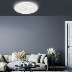 LED-loftlampe Dots, hvid, Ø 50 cm, metal/akryl, CCT