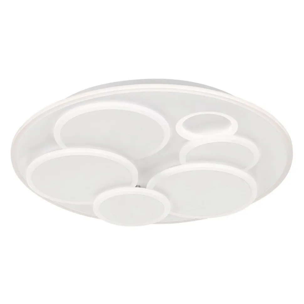 LED-loftlampe Dots, hvid, Ø 50 cm, metal/akryl, CCT