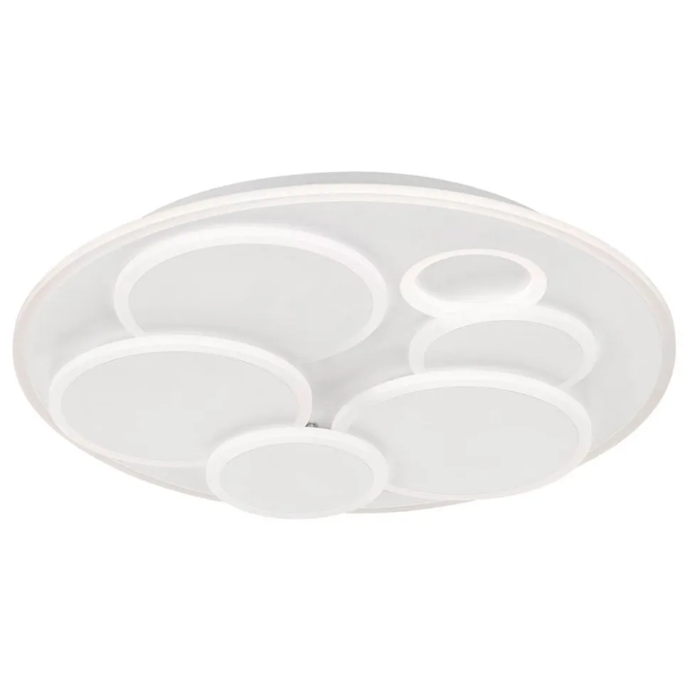 LED-loftlampe Dots, hvid, Ø 50 cm, metal/akryl, CCT