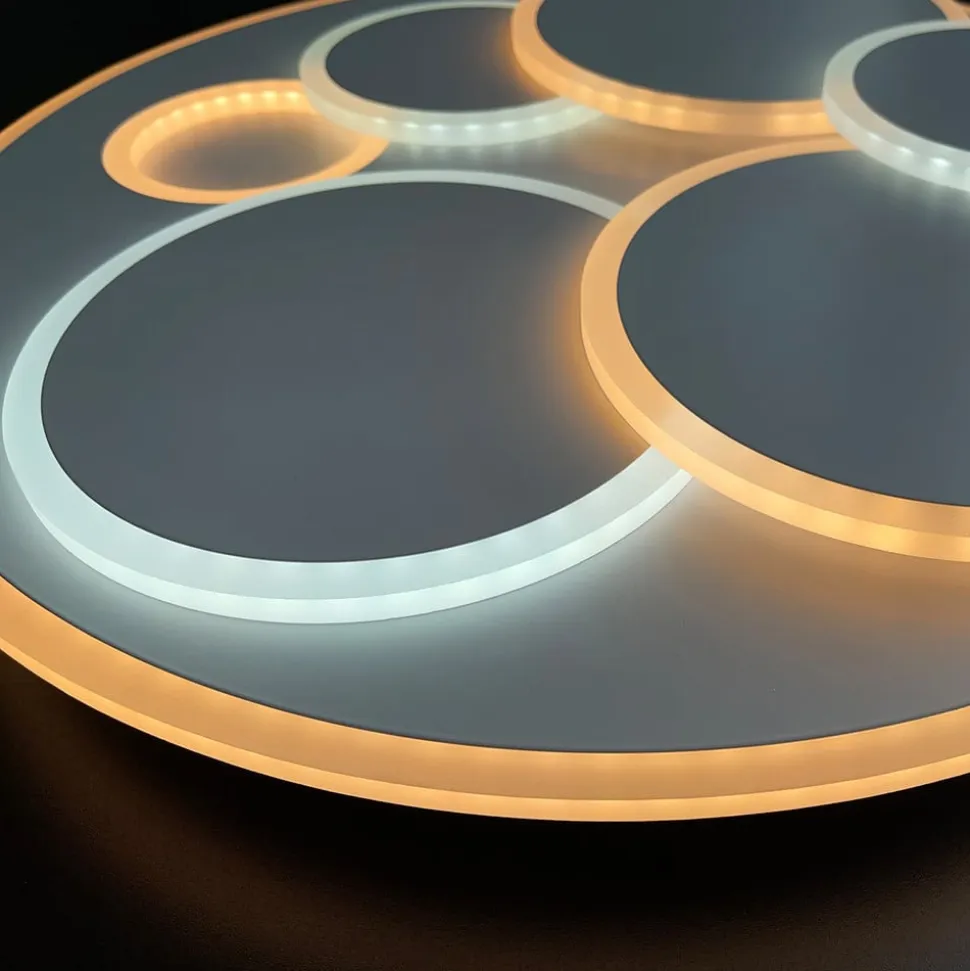 LED-loftlampe Dots, hvid, Ø 50 cm, metal/akryl, CCT