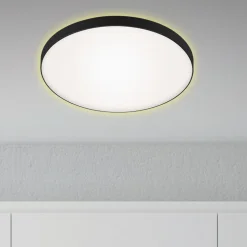 LED-loftlampe Flet med baggrundsbelysning, Ø 35,5 cm
