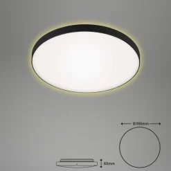 LED-loftlampe Flet med baggrundsbelysning, Ø 35,5 cm