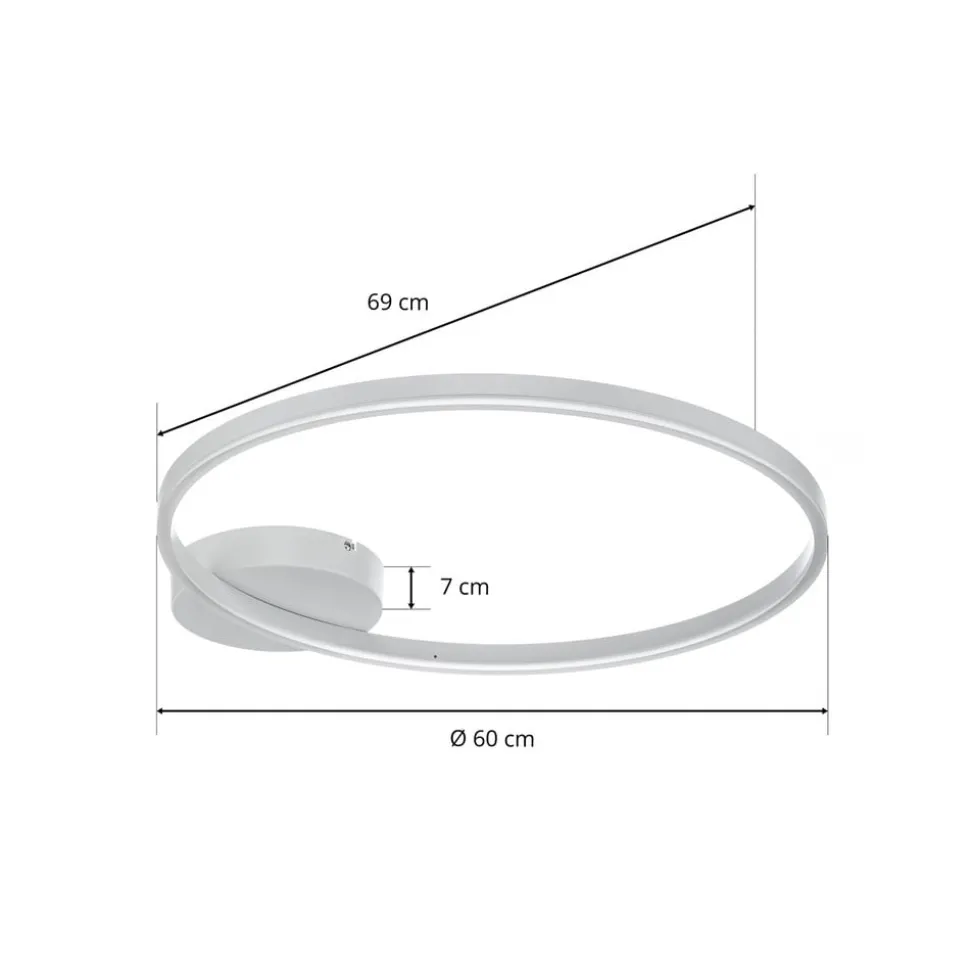 LED-loftlampe Giotto 1 lyskilde, hvid