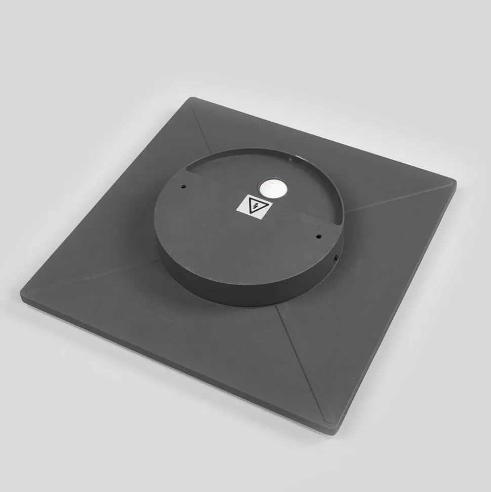 LED-loftlampe Henni, IP65, sensor, 30x30 cm, antracit