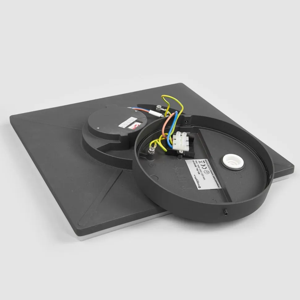LED-loftlampe Henni, IP65, sensor, 30x30 cm, antracit
