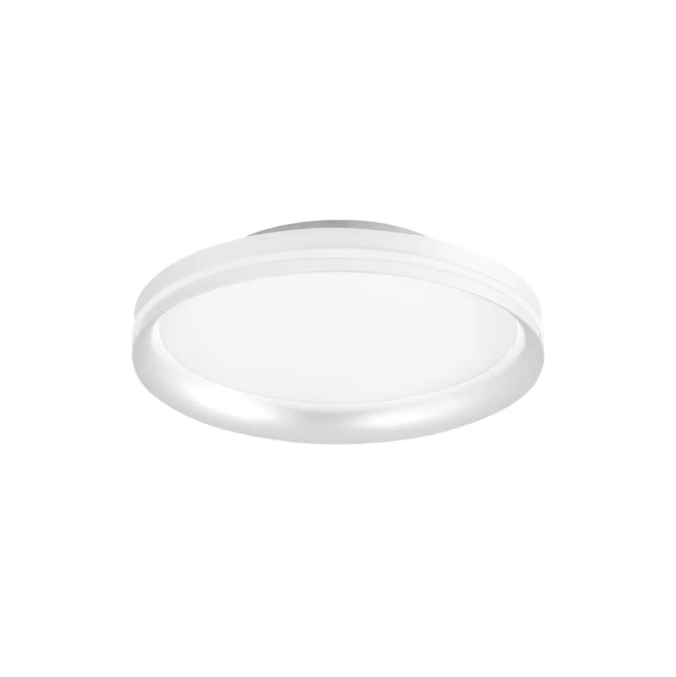 LED-loftlampe Isy, hvid, Ø 35 cm, metal, CCT, dæmpbar