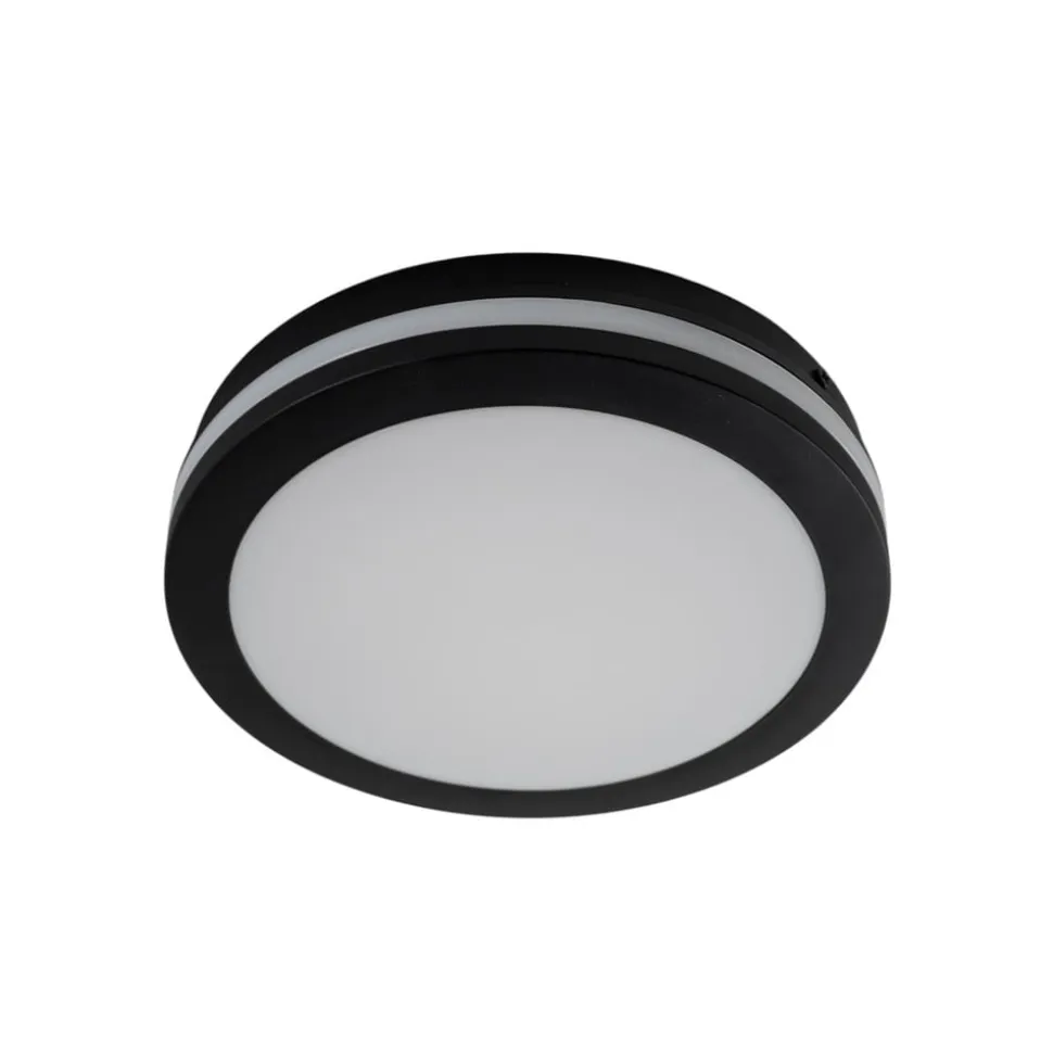 LED-loftlampe Marlon, Ø 22 cm, sort, plast, IP54