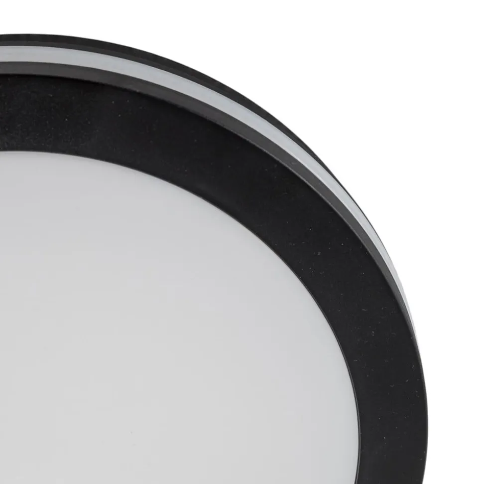 LED-loftlampe Marlon, Ø 22 cm, sort, plast, IP54