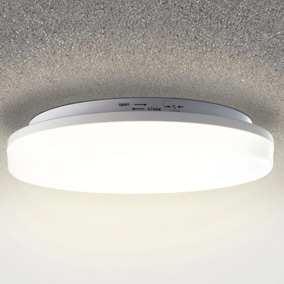 LED-loftlampe Pronto, rund, bevægelsessensor