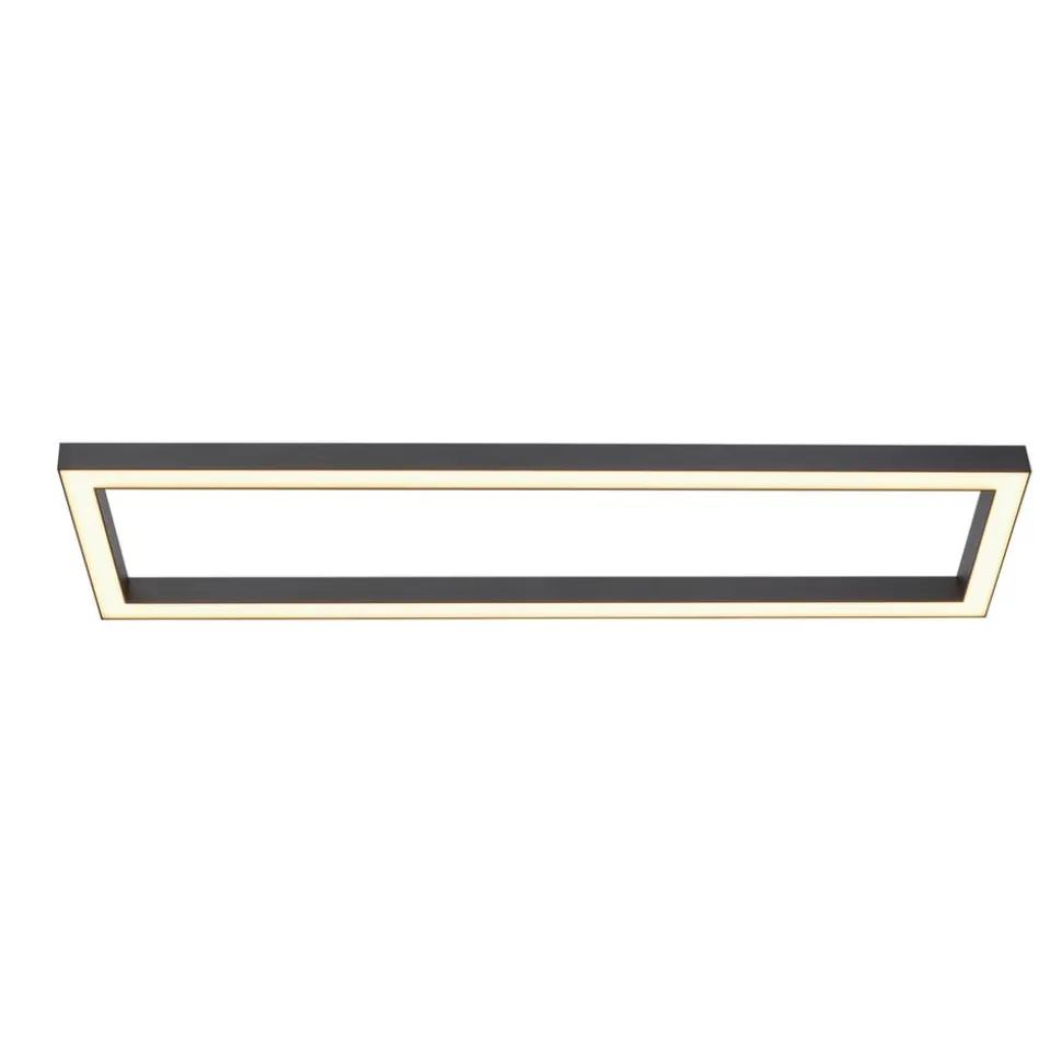 LED-loftlampe PURE Lines, 110 x 30 cm, antracit, fjernbetjening