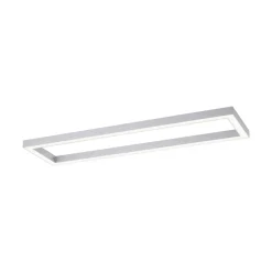 LED-loftlampe PURE Lines, 110 x 30 cm, sølv, CCT, fjernbetjening
