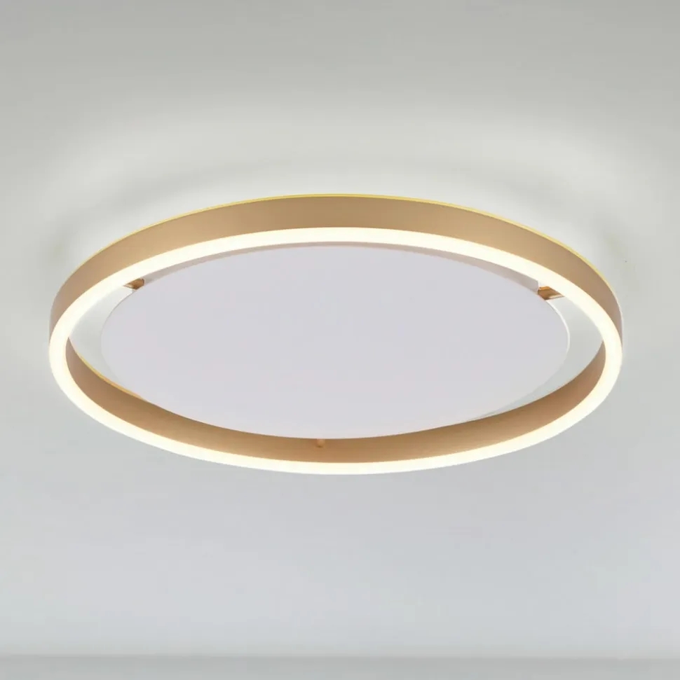 LED-loftlampe Ritus, Ø 39,3 cm, mat messing