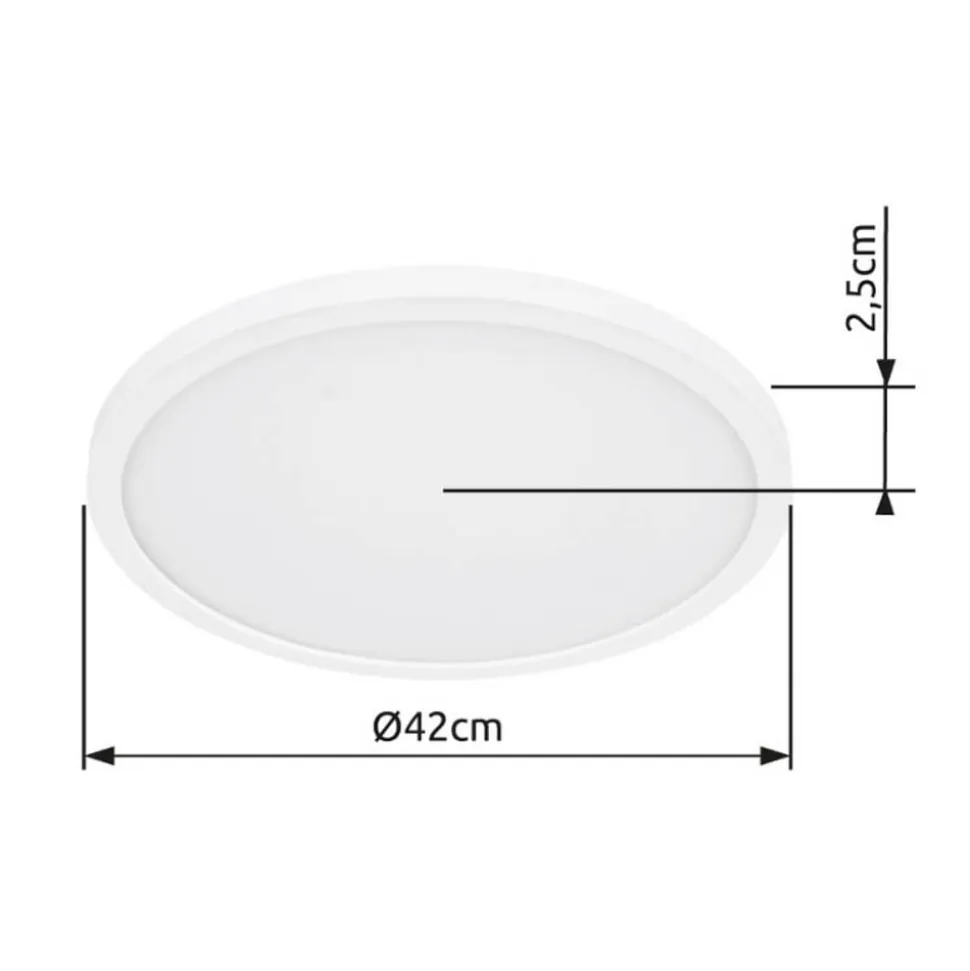LED-loftlampe Sapana, hvid, Ø 42 cm, plast, IP44