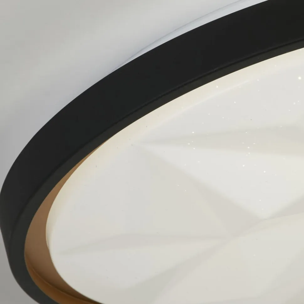 LED-loftlampe Satellite sort Ø 42cm stål fjernbetjening
