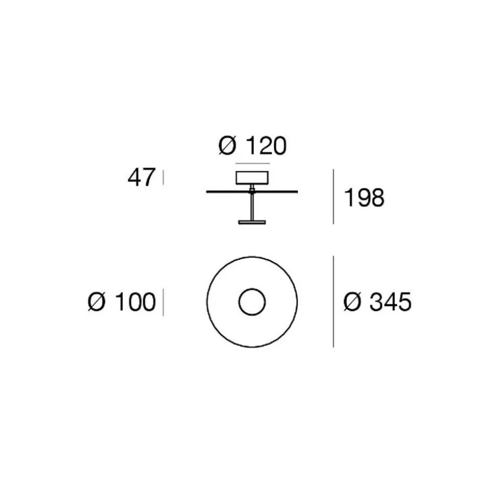 LED-loftlampe Stilo_S, sort, Ø 35 cm