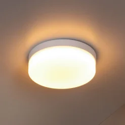 LED-loftlampe til badeværelset Biskit, hvid, Ø 23 cm, plast