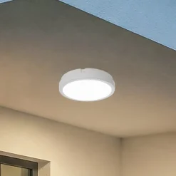 LED-loftlampe Vera, hvid, plast, Ø 22 cm, IP65