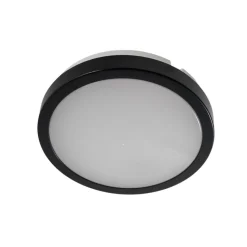 LED-loftlampe Vera, sort, plast, Ø 22 cm, IP65
